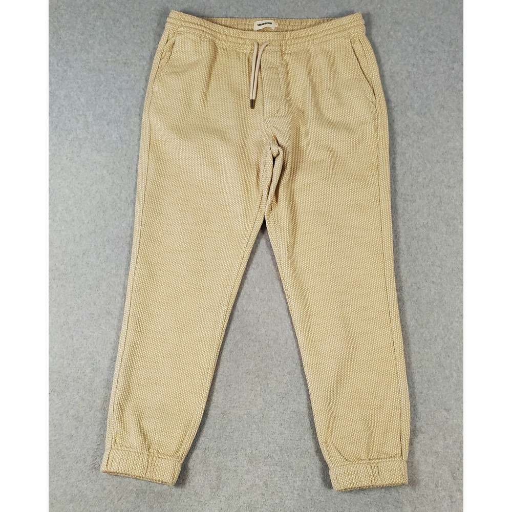 Taylor Stitch Apres Pant Khaki Tan Waffle Weave Jogger Mens Size XL 36x29 Cotton